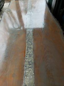 River Table with Polished Concrete