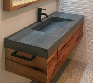 Charcoal Concrete Custom Sink
